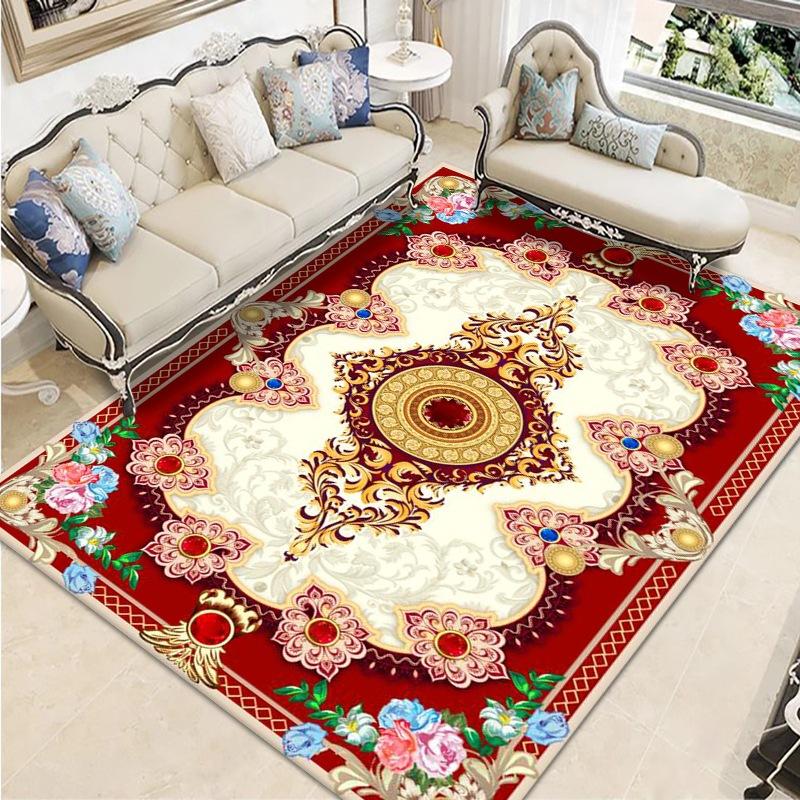 Bohemian Retro Carpet for Living Room Bedroom Mat Non-Slip Area Rug Persian Geometric Carpets Bedside Home Decoration Floor Mat