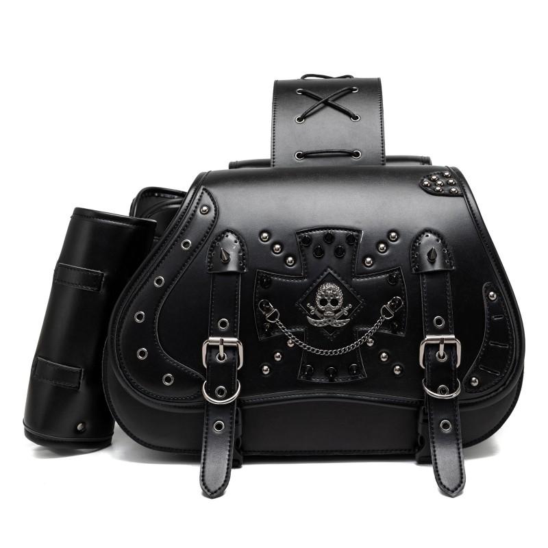 Vintage Punk Style Motorcycle Saddlebags Harley Chopper Cafe Racer Touring Riders