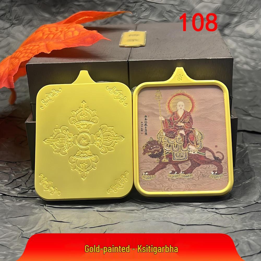 Jiuhuashan Cinnabar Ksitigarbha Thangka Pendant Necklace