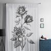 Hand Drawn Rose Sheer Curtains Transparent Voile Tulle Drapes For Living Room Bedroom Window Home Decor