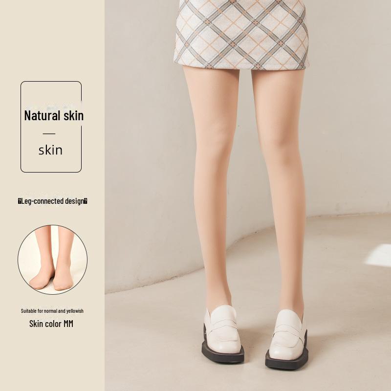 Women's Skin-colored Stockings: Bare Legs, Natural Flesh Tone, Velvet-lined, Thick Pantyhose for a Nude Sensation - Zero Purchase