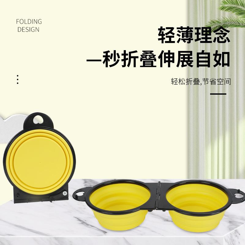 

Уличная силиконовая чашка для питья для собак, складная миска, портативный складной таз для кошек, два в одном для еды и воды светло-зеленый