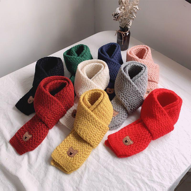 Cute Korean Windproof Scarf Baby Kids Autumn Winter Plush Neck Warmer Cozy Fleece Lined Unisex Boy Girl Infant Solution