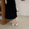 2025 Spring French Style Pointed Stiletto Heels - Elegant Closed Toe Sandals with Back Strap