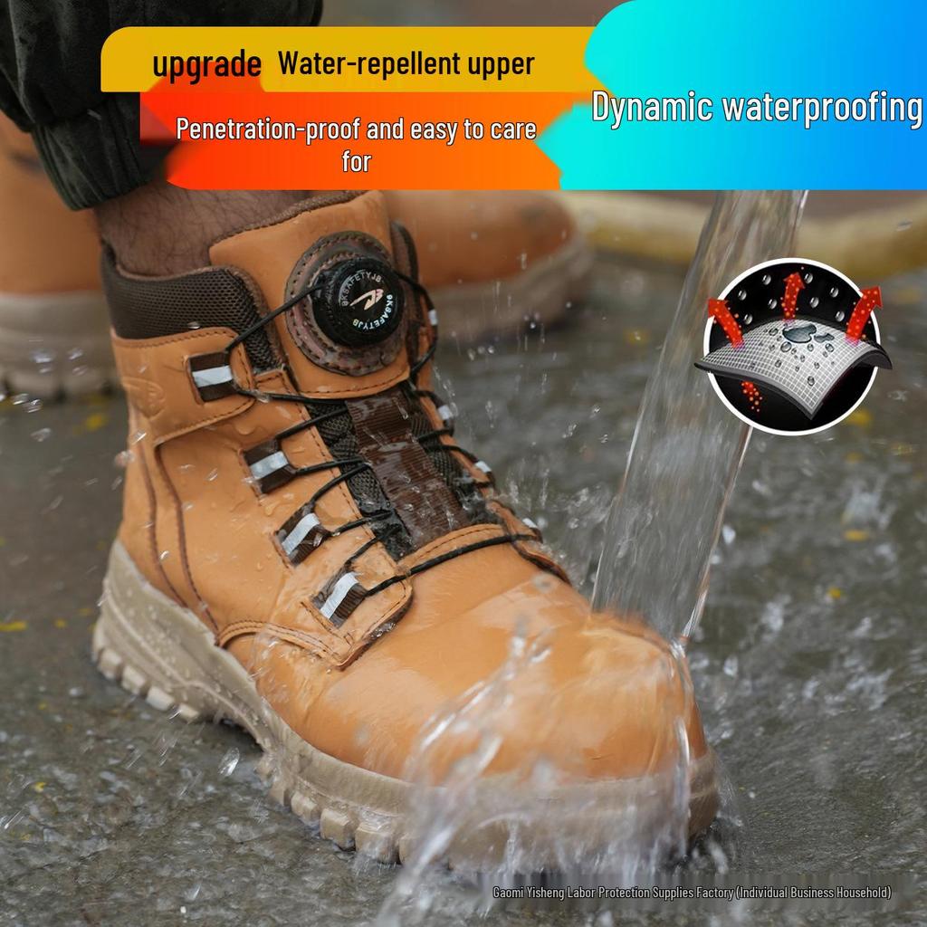 Men's Durable, Lightweight, Water-Repellent Safety Boots - Anti-Smash, Anti-Puncture Protection