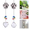 Crystal Animal Paws Charm Memorial Suncatchers Metal Pendant Indoor and Outdoor Decorative Memorial Gift for Pet Lover