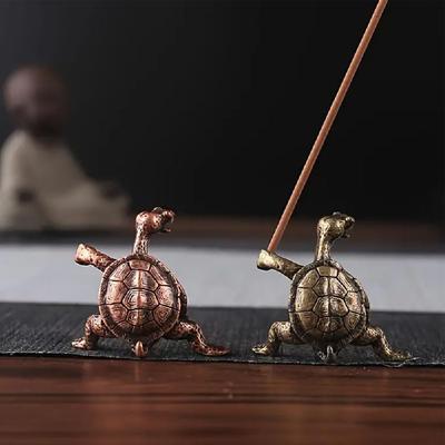 Kung Fu Turtle Shaped Incense Holder, Funny Incense Burner, Incense Burner Ash Catcher for Home Decor,Yoga,SPA,Meditation