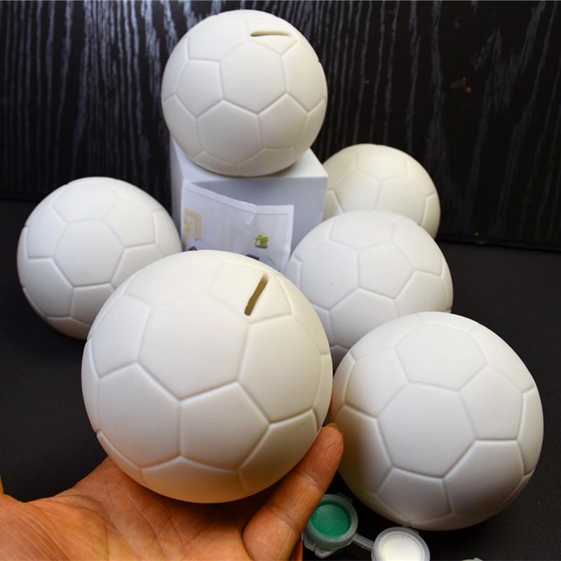 Kreative DIY Fußball-Spardose: Lern-Mal- und Graffiti-Bastelspielzeug für Kinder gray