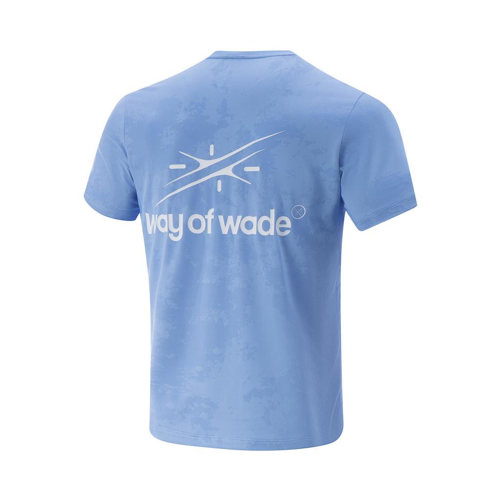 Li-Ning Basketball Series Letter Round Neck Breathable Versatile Short Sleeve T-Shirt Men Tops Sky-Blue ATSV059-3