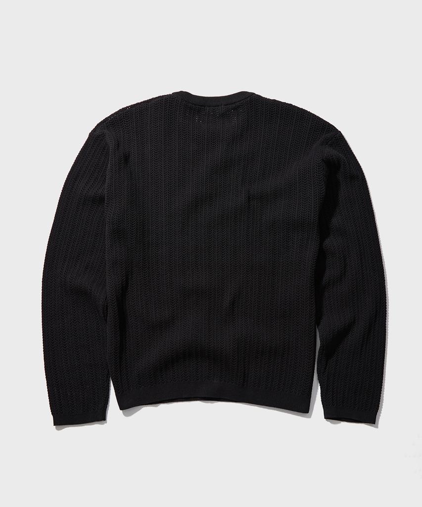 WMC Scallop Mesh Round Knit_Black