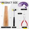 AB34-For Jewelry Pliers, Rubber Hammer, Wooden Bracelet Sizing Bangle Mandrel(5Pcs)- For Jewelry Tool Set Kit For Jewelry Making