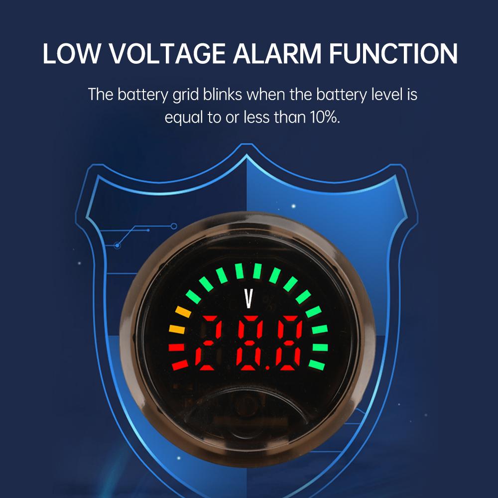 3318 Voltage Indicator High-Precision 3-wire Circular Digital Display Electricity Tester with Power-off Memory Function DC7-100V