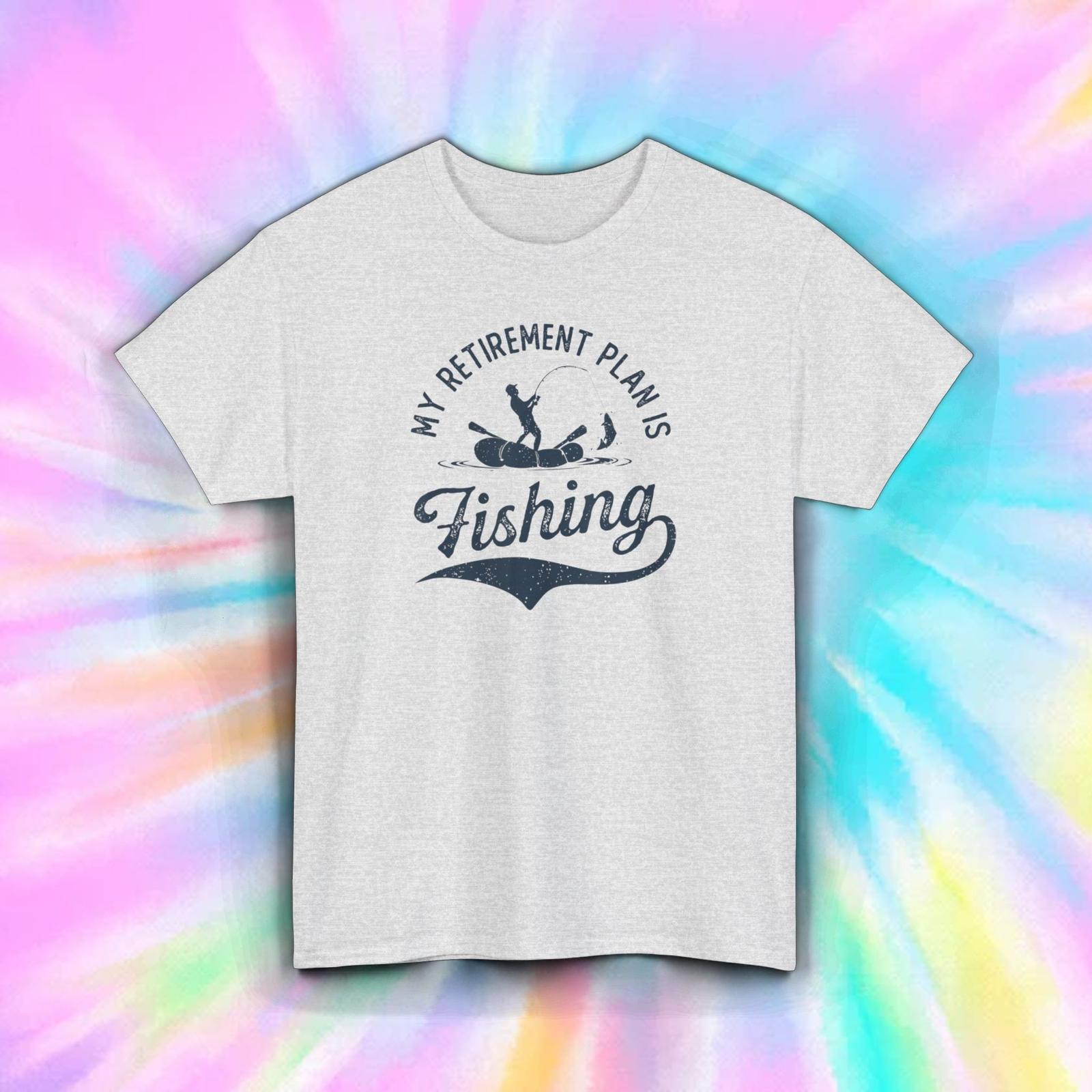 Fishing Retirement Plan T-Shirt Mens Womens Tees Top | My Retirement Plan is Fishing | Fisherman Tee L
