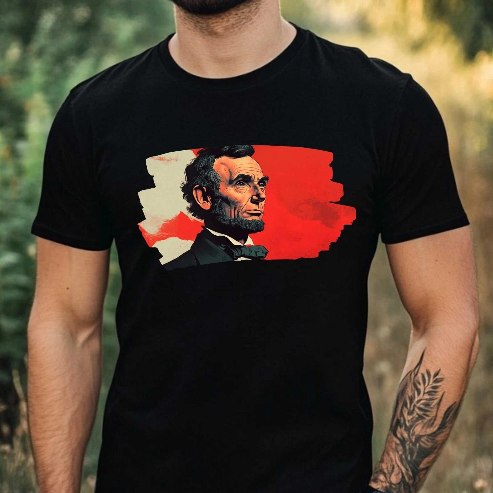 T-Shirt Herren Abraham Lincoln Motiv Baumwolle Größe XS bis 5XL XXL
