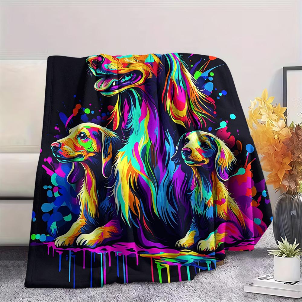 Flaneldecke mit Hundemuster, Hohe Qualität, Bequem für alle Jahreszeiten, Heimdekoration, Wärme und Komfort, Perfekt für Weihnachtsgeschenke