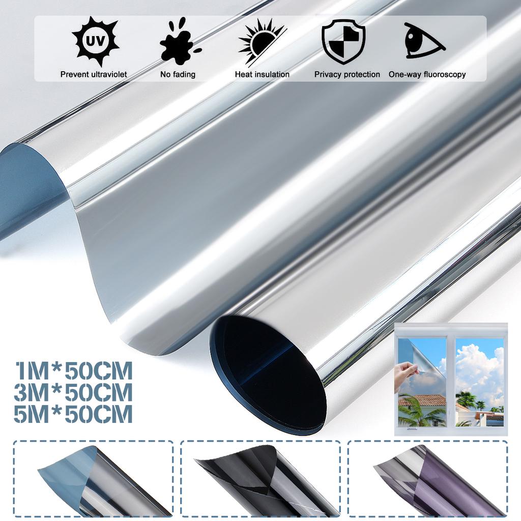 50cm x3m SILVER CAR VAN HOME WINDOW FILM TINTING SHADE MIRROR EFFECT