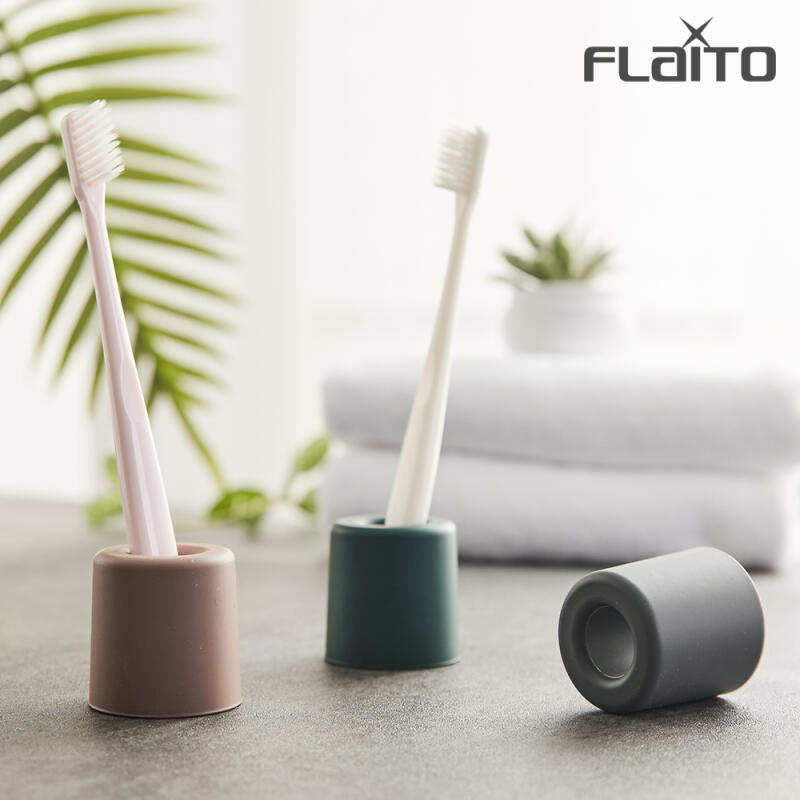 Domestic silicone pastel bathroom toothbrush holder stand Pastel toothbrush holder in rose brown