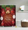 Christmas Shower Curtain Fireplace Gifts&Socks New Year Holiday Bathroom Decor Red Shower Curtains for Christmas Bathroom Sets