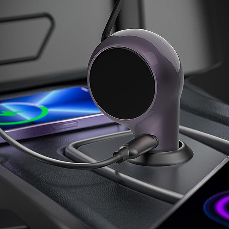 Carregador portátil super rápido para carro, carregador flash tipo C, carregador de telefone para carro, cabo retrátil, carregadores de celular, suprimentos para veículos