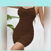 Sexy Girl Slip Dress With Spaghetti Straps And Ruffled Bodycon For Party And Casual Wear