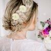 12/30pcs Chiffon Flowers Rhinestone Pearl Sewing Fabric Flowers Artificial Appliques Embellishment for Clothing Wedding Craft 2"
