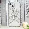 Warm Family Holding Hands Couple Phone Case for IPhone 16 11 12 13 14 15 Pro Max 7 8Plus 16E X XS Clear Soft Cover Abstract Line