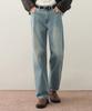 DRAW FIT Usual Semi-Wide Denim Pants [Dusty Blue]