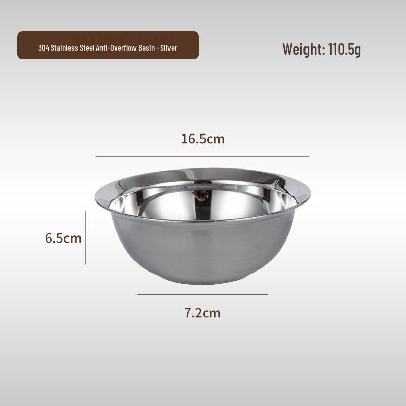 Gold 304 Stainless Steel Food Grade Bowl - Multipurpose Kitchen Basin for Salad, Soup, Vegetable Washing, Egg Beating, and Flour Mixing.