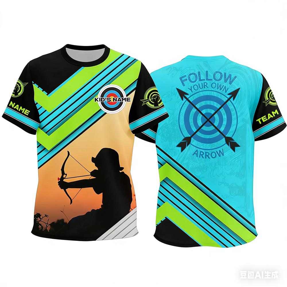Archery Sports 3D Print Men's T-shirts Personalized Club Team Member T-Shirt Fashion Loose Short Sleeve Comfortable Plus Siz T-shirts