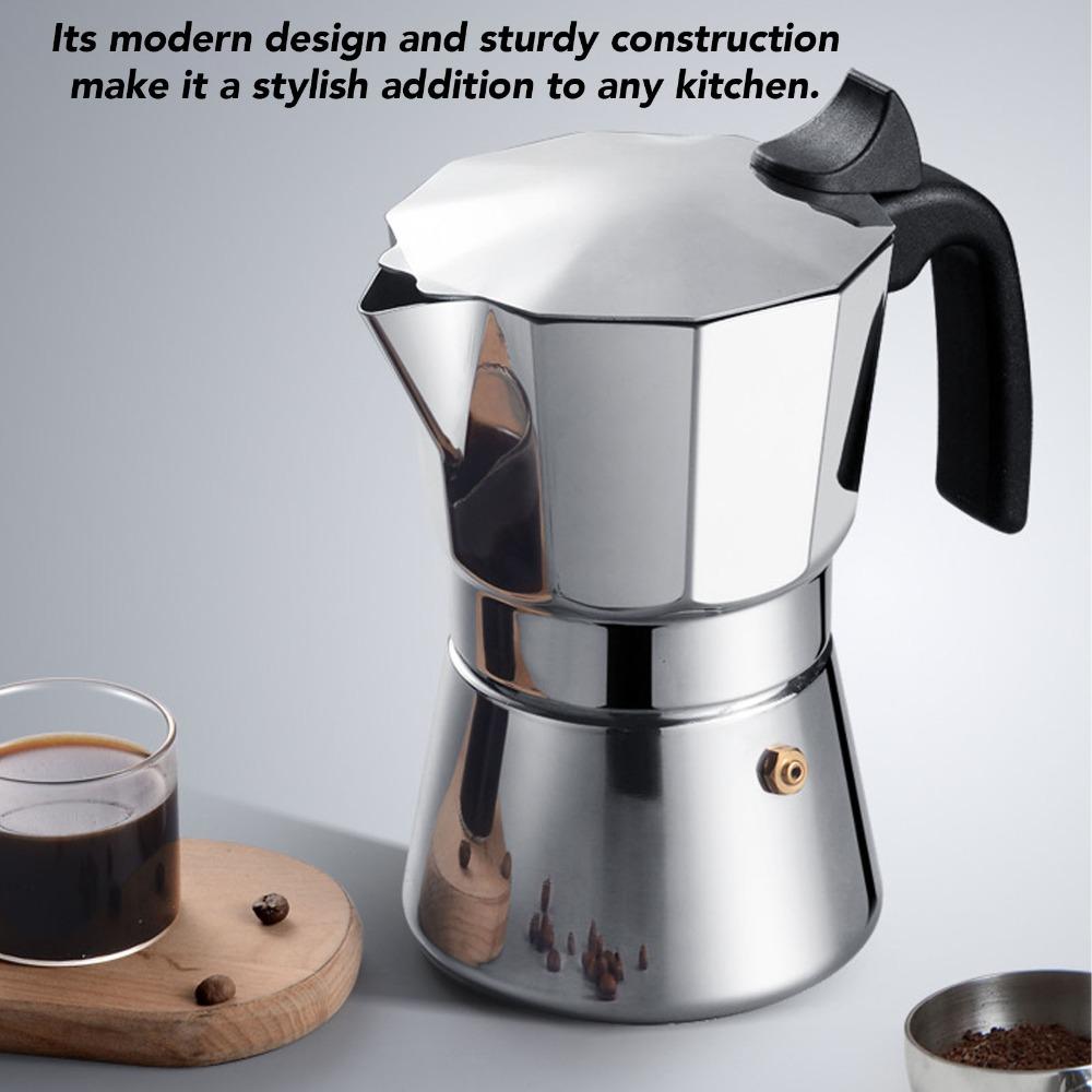 Octagonal Design Stovetop Coffee Maker Stovetop Espresso Maker Gas Stove Compatible
