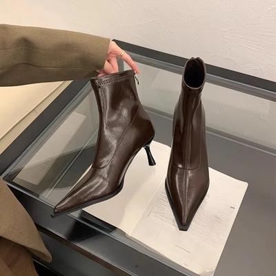 Fashion Pointed Toe Booties Women's Fall/Winter 2025 New Short-leg High-heeled Boots