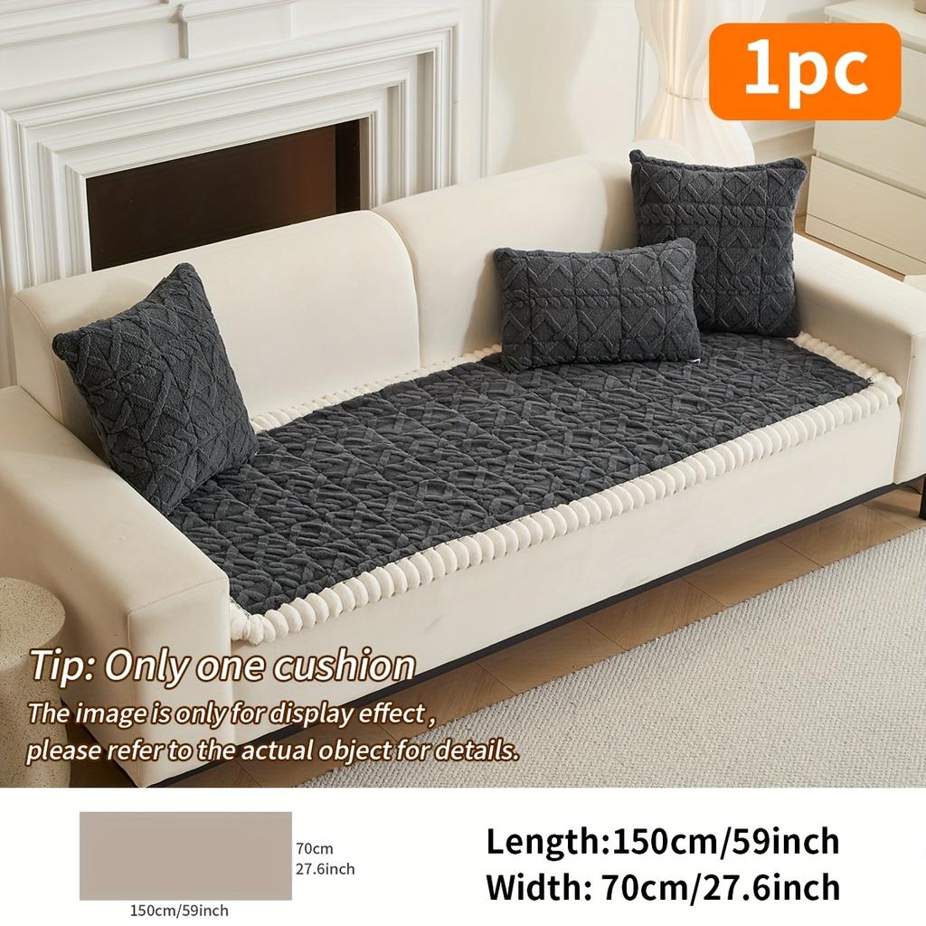 1 Stück Weiches Gestepptes Sofakissen, Verdickter Polyester-Sofabezug für Wärme im Herbst und Winter, Heimdekoration Geeignet für 2-, 3- oder 4-Sitzer-Sofas.