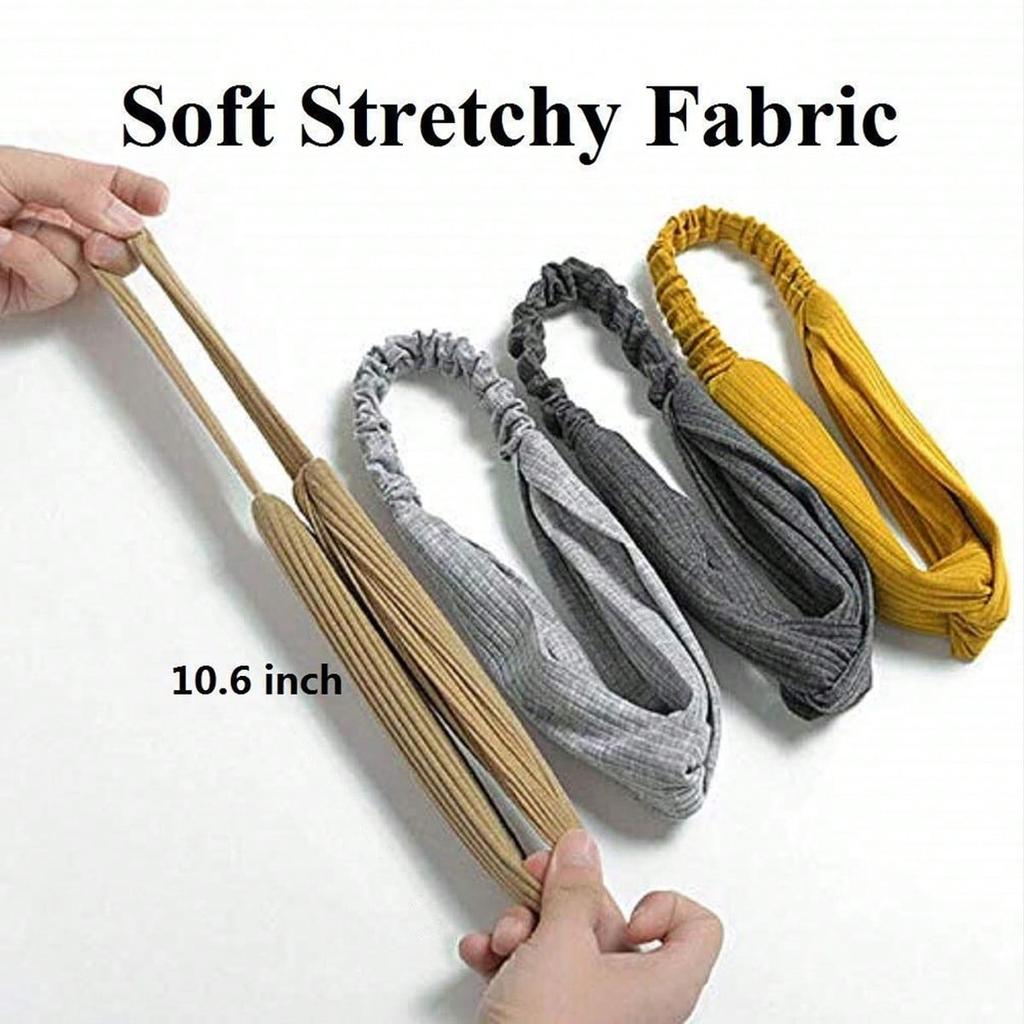 Headbands For Women Twist Knotted Women Head Bands Boho Stretchy Hair Bands Non Slip For Girls Criss Cross Turban Plain Headwrap Yoga Workout Vintage