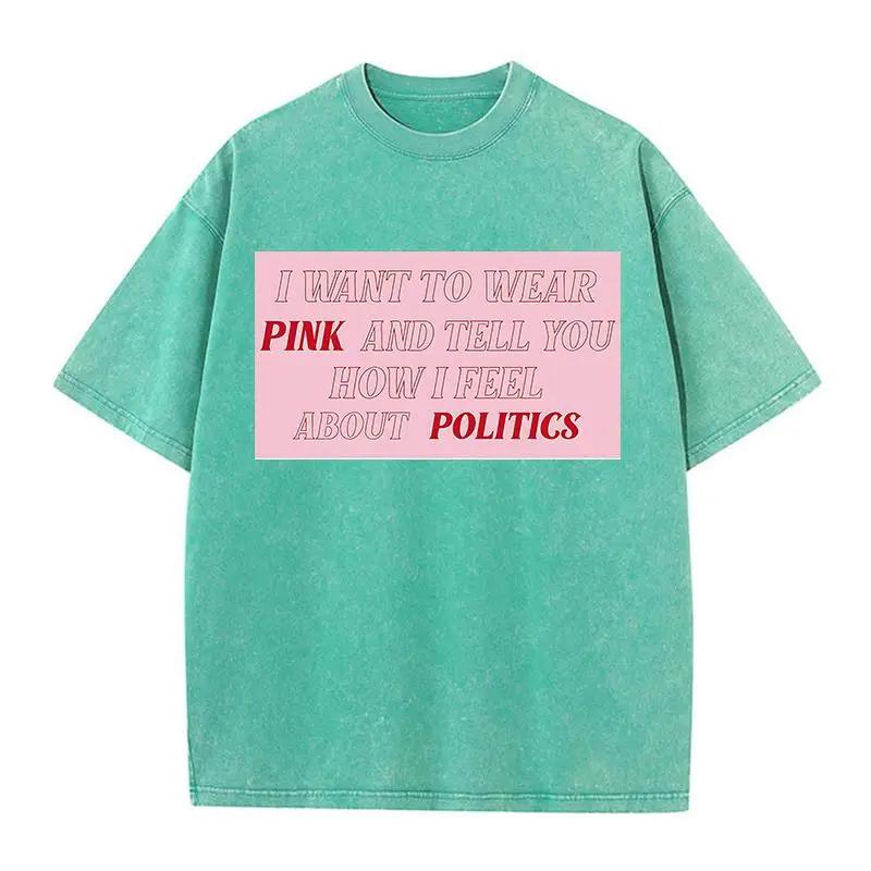 Cotton Washed T-Shirts Fashion Taylor Lyrics Letter Printing Short Sleeve Loose Distressed O-Neck Summer Female Clothes S разноцветный