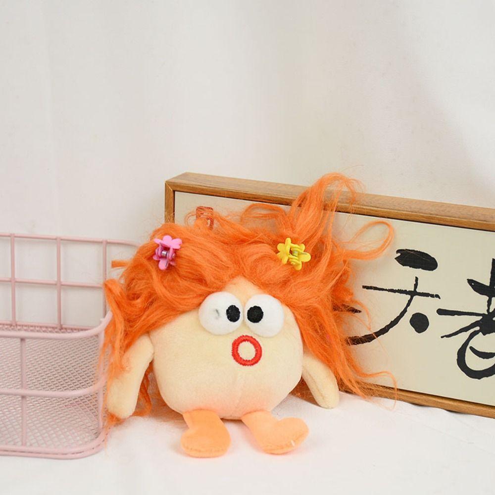 

Sausage Mouth Afro Doll Bag Pendant Plush Dopamine Doll Key Ring Children s Gifts помаранчевий