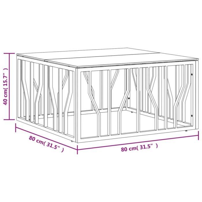 VidaXL Coffee Table Gold 80x80x40 Cm Stainless Steel and Glass 350058