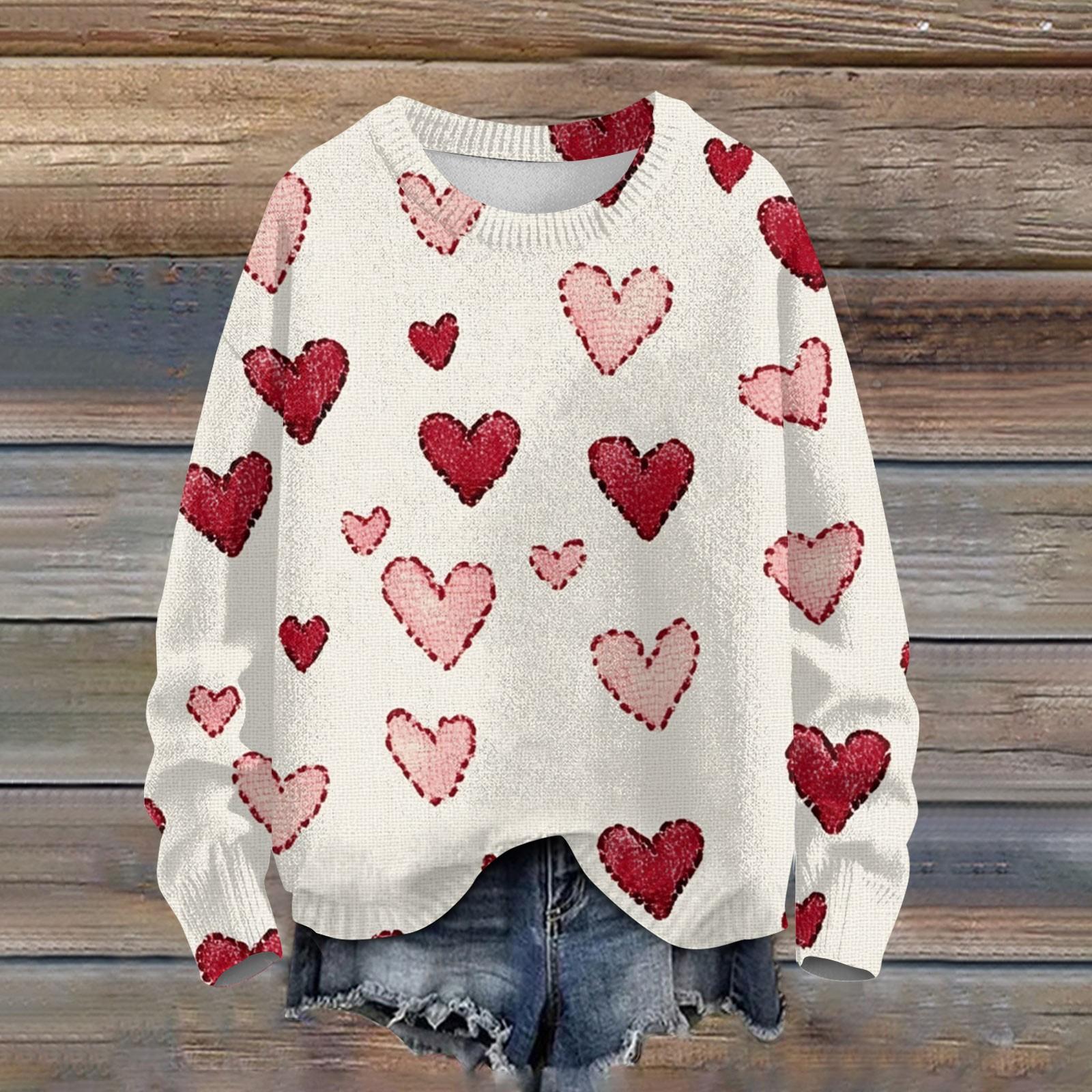 

Свитшоты для женщин Вязаный свитер Милая рубашка Осенний круглый вырез Пуловер Топы XL