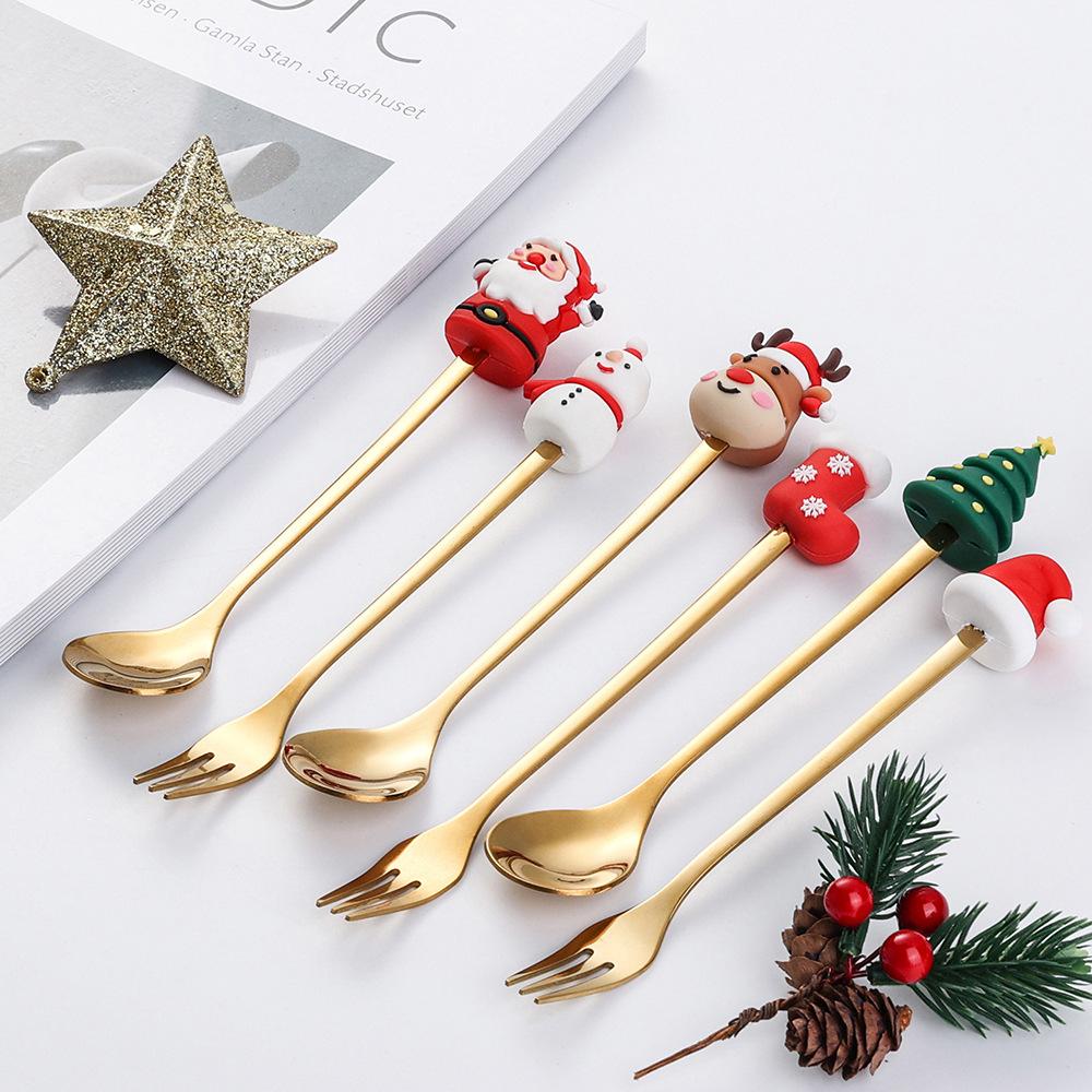 Spoon Fork Christmas Gift Tableware Durable Cute And Festive Design The Perfect Christmas Gift For Kids Coffee Spoon Elegant