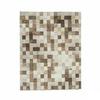 Stain-resistant Checkered Tablecloth - Kinvara - 140x180 Cm - Beige - Set of 6 - Bohemian Style - Plastic