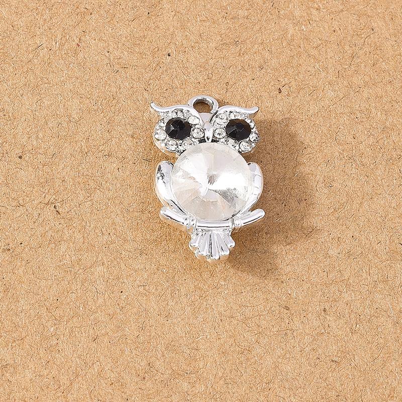 10pcs Cute Animal Charms Crystal Owl Pendants for Jewelry Making DIY Necklace Earrings Bracelet Accessories Supplies