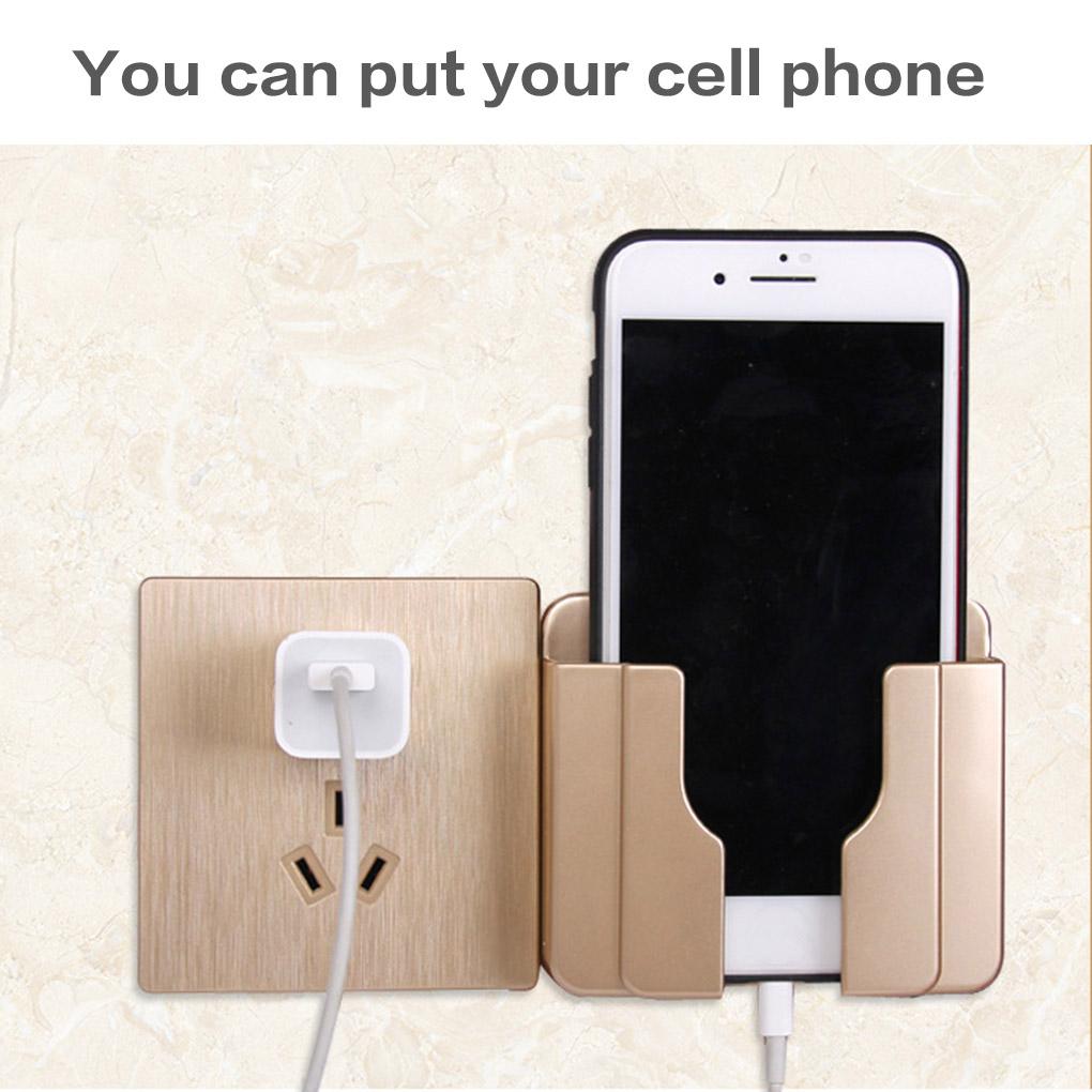 Phone Wall Holder Mobile Phone Wall Mounted Charging Stand Shelf Bedside