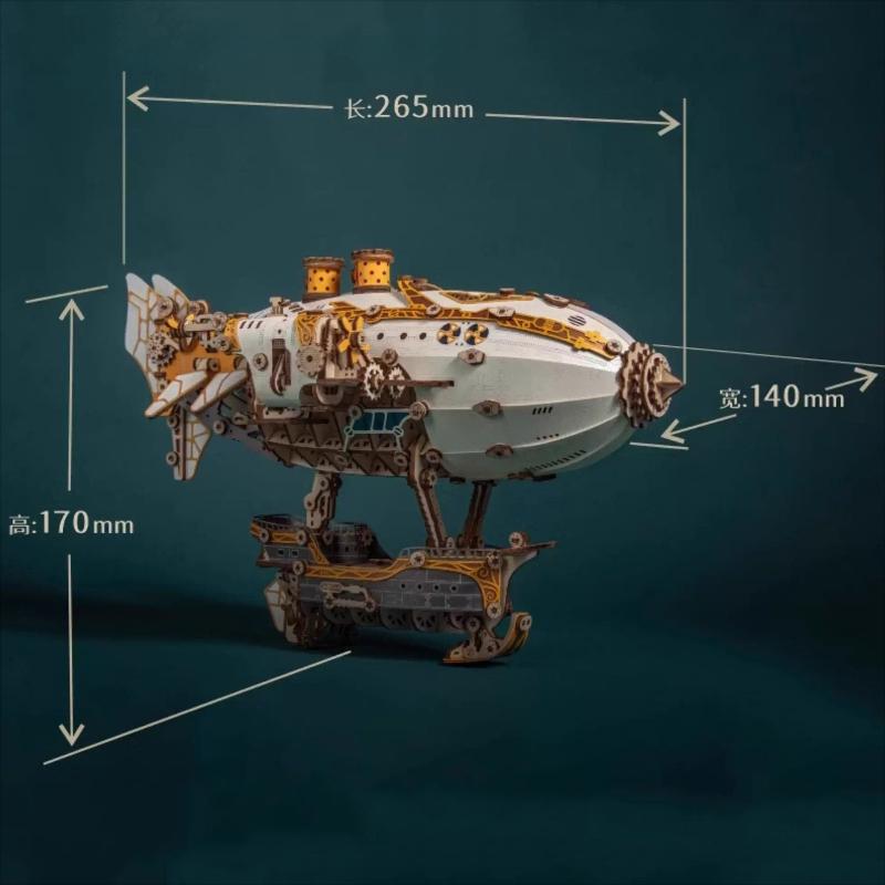 

Wooden Airship Puzzle Ornaments Home Decorations Accessories Miniature Model Assemble Toys Ornament Original Funny Child Gifts