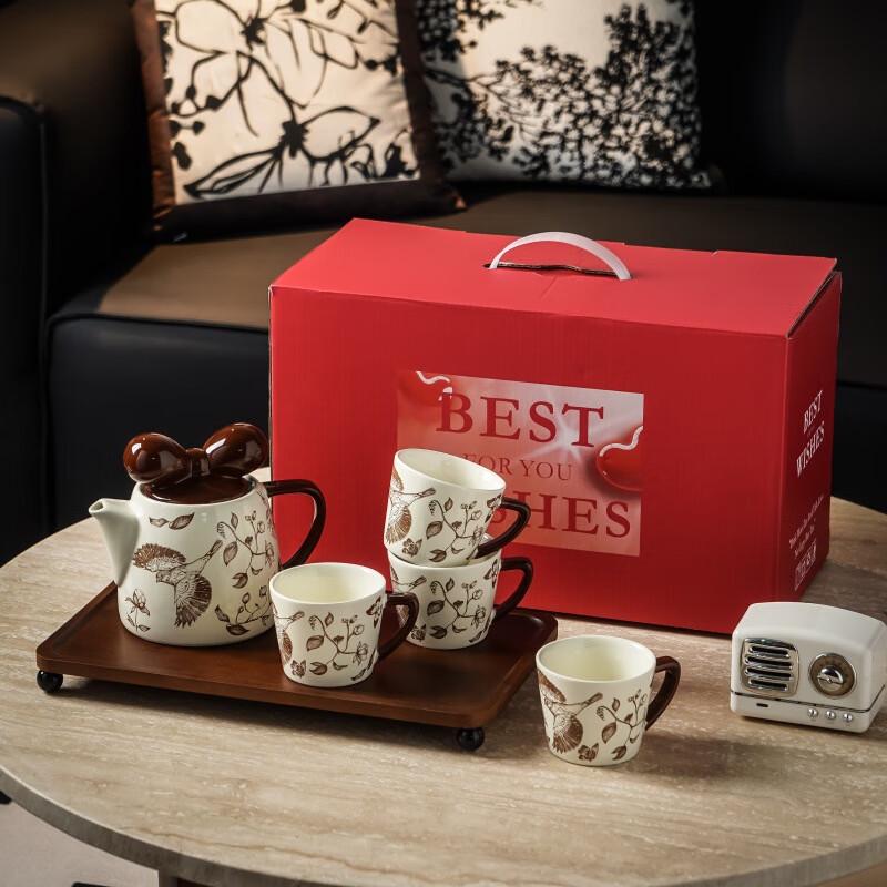 Ceramic Water Pitcher & Cup Set