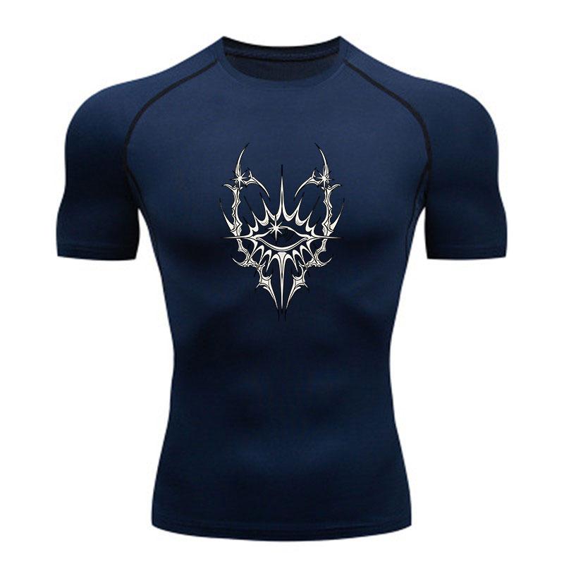 Men's Compression Athletic T-Shirt, Vintage Tribal Cyber Tat