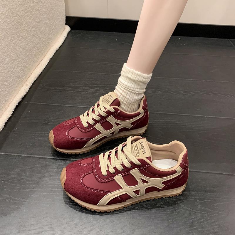 Leather Forrest Gump Shoes Women's 2025 New Autumn Fashion Versatile Casual Shoes Platform Heightening Sports Shoes Mesh Single Shoes