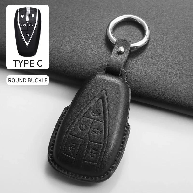 

Car Key Case Cover Shell Fob For Changan Unit Unik Cs35Plus Cs55 Plus Cs75 Plus Cs95 Plus Cs85 Oshan X7 X5 3/4/5 Buttons Keyring