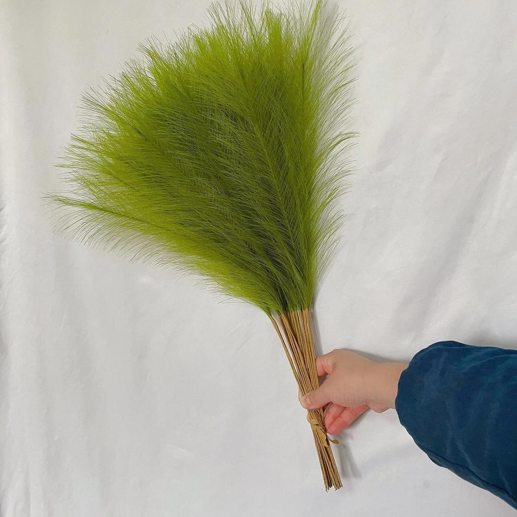 55CM 5PCS Fluffy Pampas Grass Boho Decor Flower Fake Plant Reed Simulated Wedding Party Home Decoration Artificial Flowers