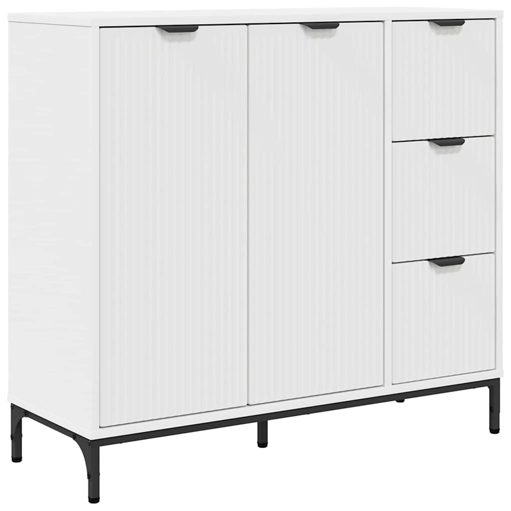 Sideboard with Drawers White 89.5 X 33 X 82 Cm Particleboard
