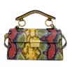 able High-end Texture Light Snake Print Niche Design Versatile Handhold Bag Shoulder Bag Crossbody Bag Armpit