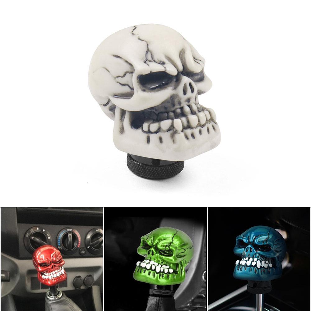 Red Universal Manual Gear Stick Skull Head Car Shift Knob Shifter Lever Handle